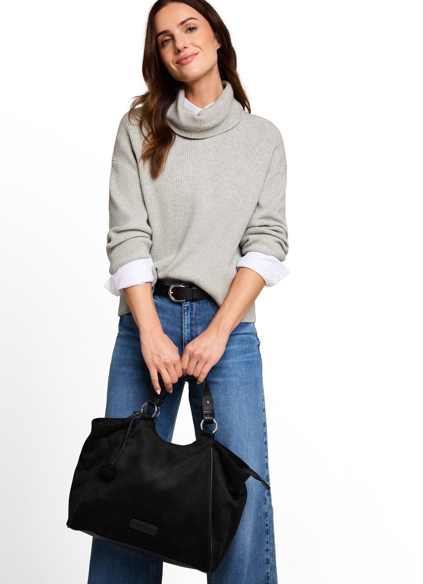 Tom Tailor - TTIDRA L Shopper met sierstiksels - Maat ONESIZE - schwarz / black