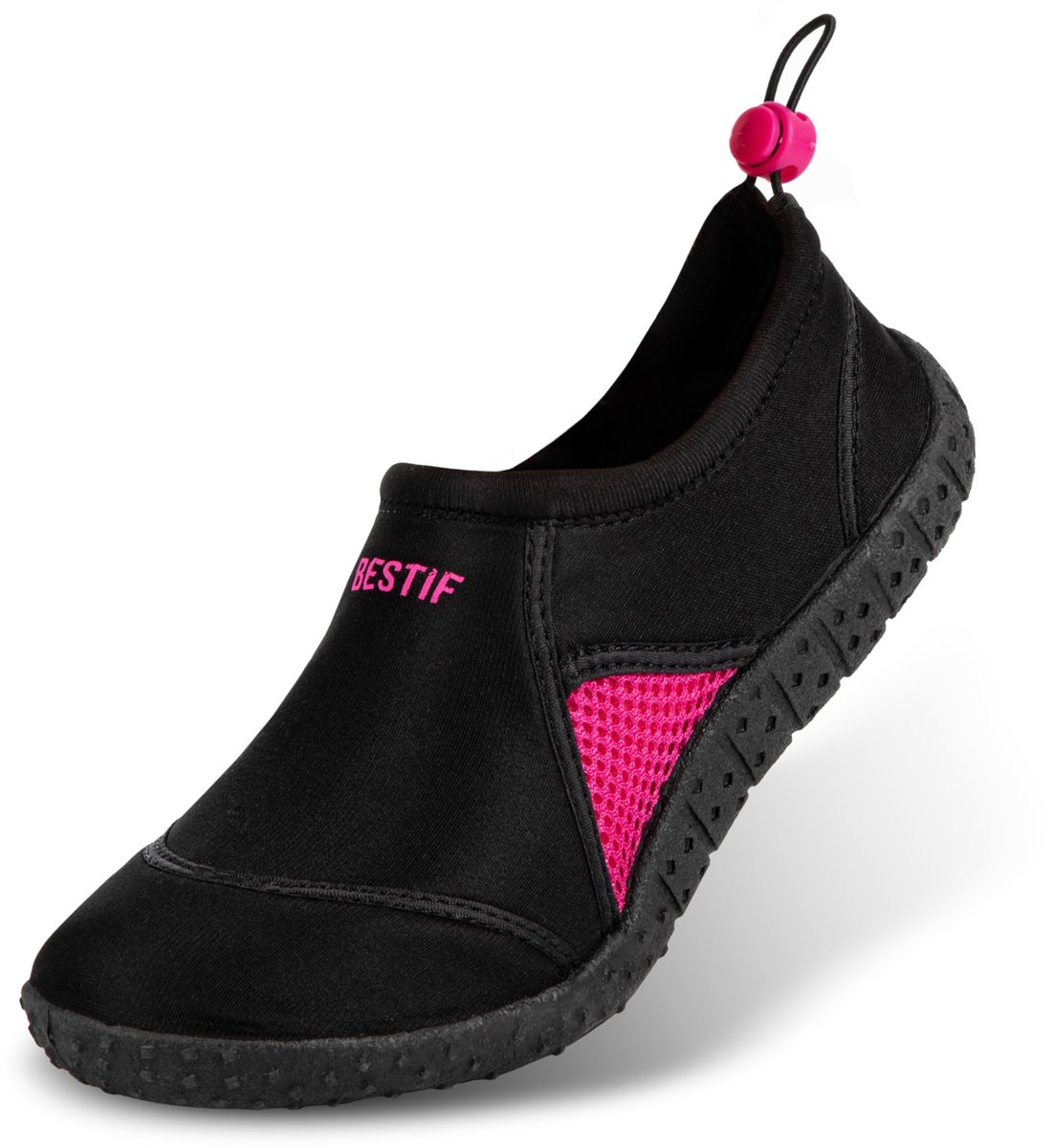 BESTIF Waterschoenen Heren Dames Zwemschoenen Neopreen Badschoenen Trekkoord Lichtgewicht en Comfortabel Zwart Blauw - ShopVlot