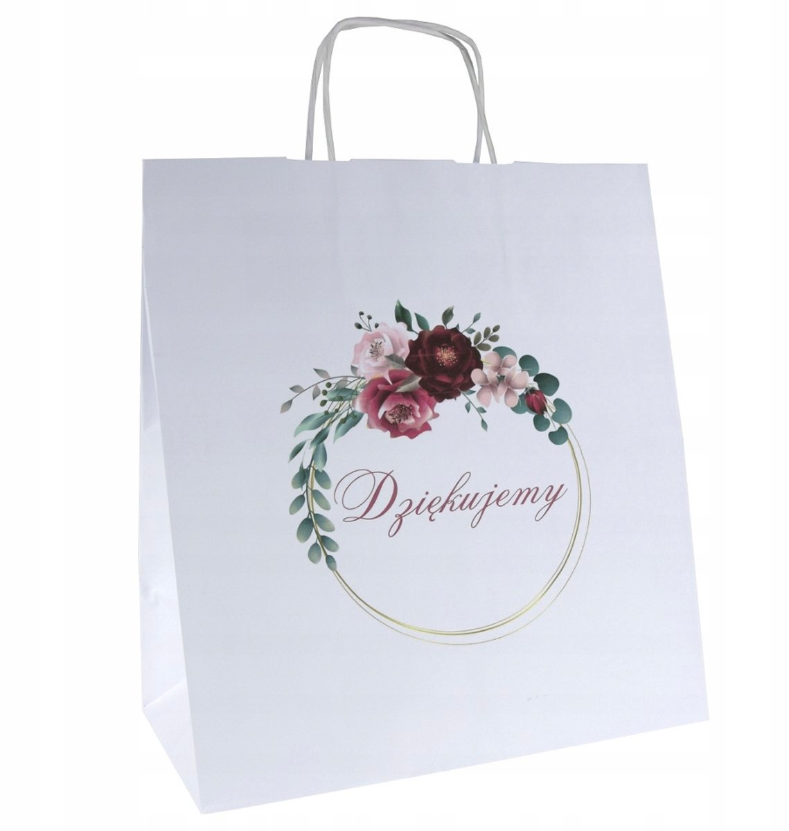 Papieren feesttas 30x17x34 cm - Bedankt voor bruiloftscadeaus