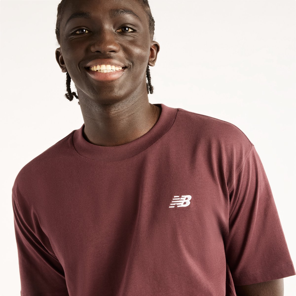 New Balance Sport Essentials Cotton T-Shirt Heren T-shirt LEATHER Cherry Lederen