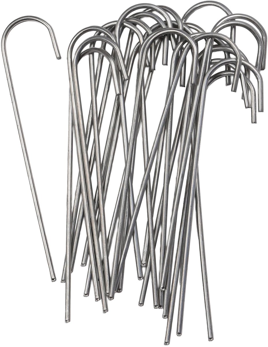 Verzinkte stalen pinnen, roestbestendige grondankers voor agrotextiel 15cm fi 3mm (50, J - 3 cm) - ShopVlot
