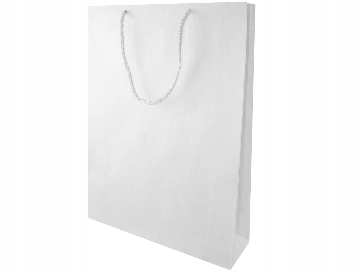 10x Luxe Witte Papieren Cadeauzakken 30x10x40 cm