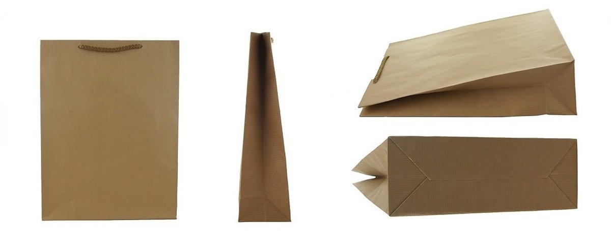 Papieren Cadeauzakjes 25 stuks EKO 17x7x25cm Bruin Kraft