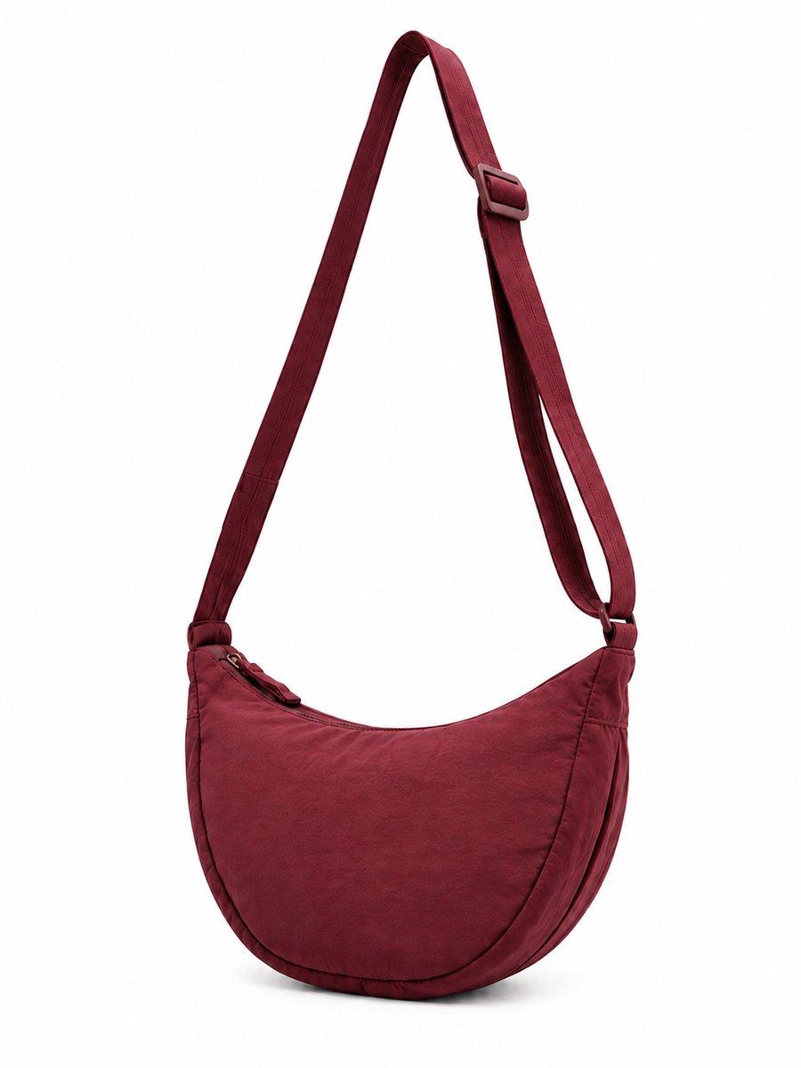 Twisted Peach® | Crossbody tas | Bordeauxrood | Dames | Schoudertas | Halve maan | 30 CM | Compact