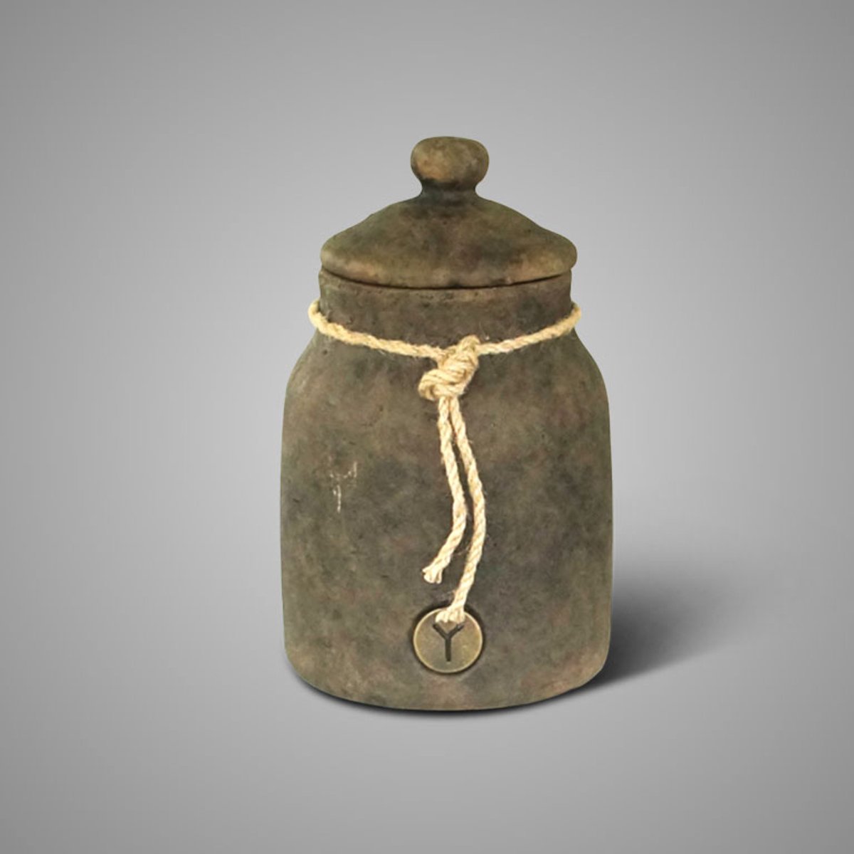 Brynxz decoratie pot- Pot and Top with Rope Majestic Brown L Breed 15 cm Hoog 24 cm- Moederdag- Sint- Kerst- woondecoratie