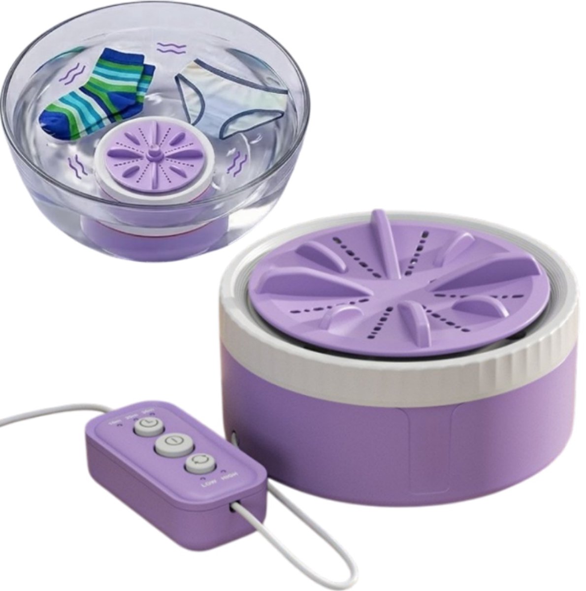 1 stuk draagbare USB-wasmachine - Mini ultrasone reiniger - Kledingwasmachine - Vaatwasser - 10,5*6 cm - Geschikt voor het reinigen van kleine voorwerpen in studentenkamers, campers en op reis - Paars