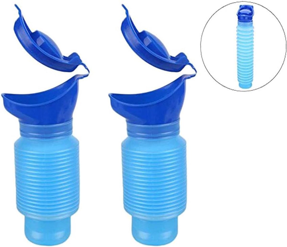2 Opvouwbare Noodurinoirs - Draagbaar Reistoilet voor Mannen en Vrouwen - 750 ml Inhoud - Geschikt voor Auto, Camping en Reizen - Ideaal voor Kinderen en Senioren