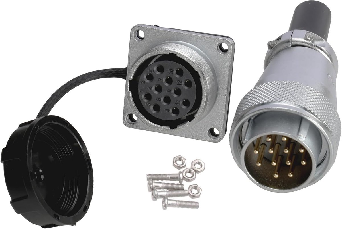 HangTon WS24 12 Pin 10A Male Female Aviation Electrical Power Supply Round Plug for Dustproof Panel Industrial Metal - ShopVlot