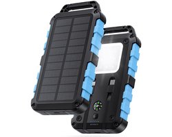 WOWMVP Solar Powerbank 26800mAh, PD22.5W Draagbare Zonnelader USB C Externe Batterij Buiten Waterdicht Met LED-lampje - ShopVlot