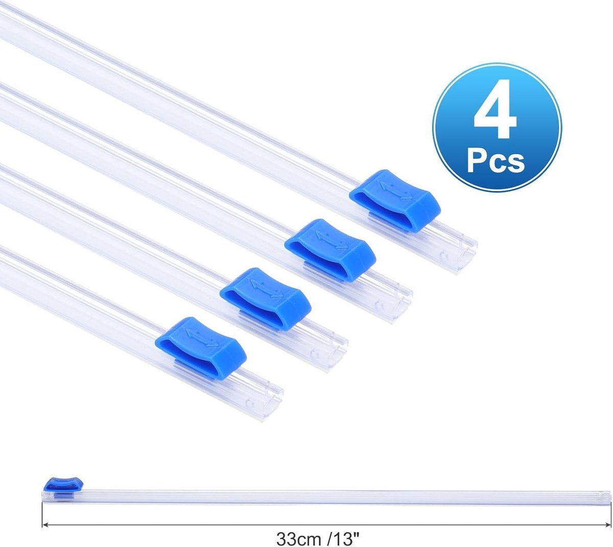 Vershoudfolie houder met snijmes - Blauw - 33 cm - Plastic schuifsnijder voor keukenfolie - Voor huishoudelijk gebruik