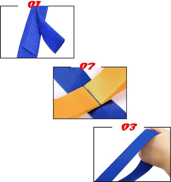 Wandelkoord kinderen - Loopkoord - Voor 12 kinderen - Ontruimingskoord - Evacuatiekoord - Veiligheidskoord kinderopvang - Walking rope kids - Blauw met gekleurde lussen - Nylon - Jonyx — afbeelding 5
