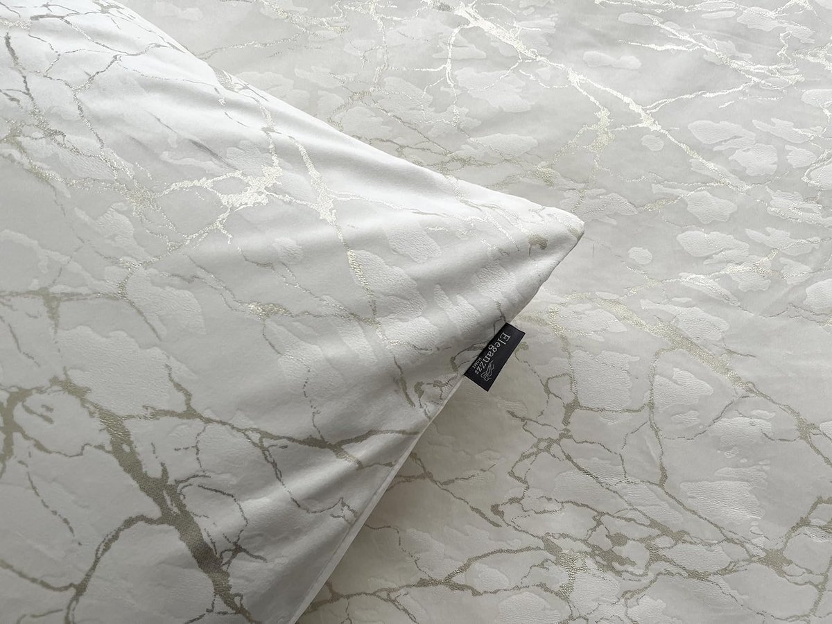 Duvet cover Marbel Foil Velvet - off white 240x200/220cm - ShopVlot