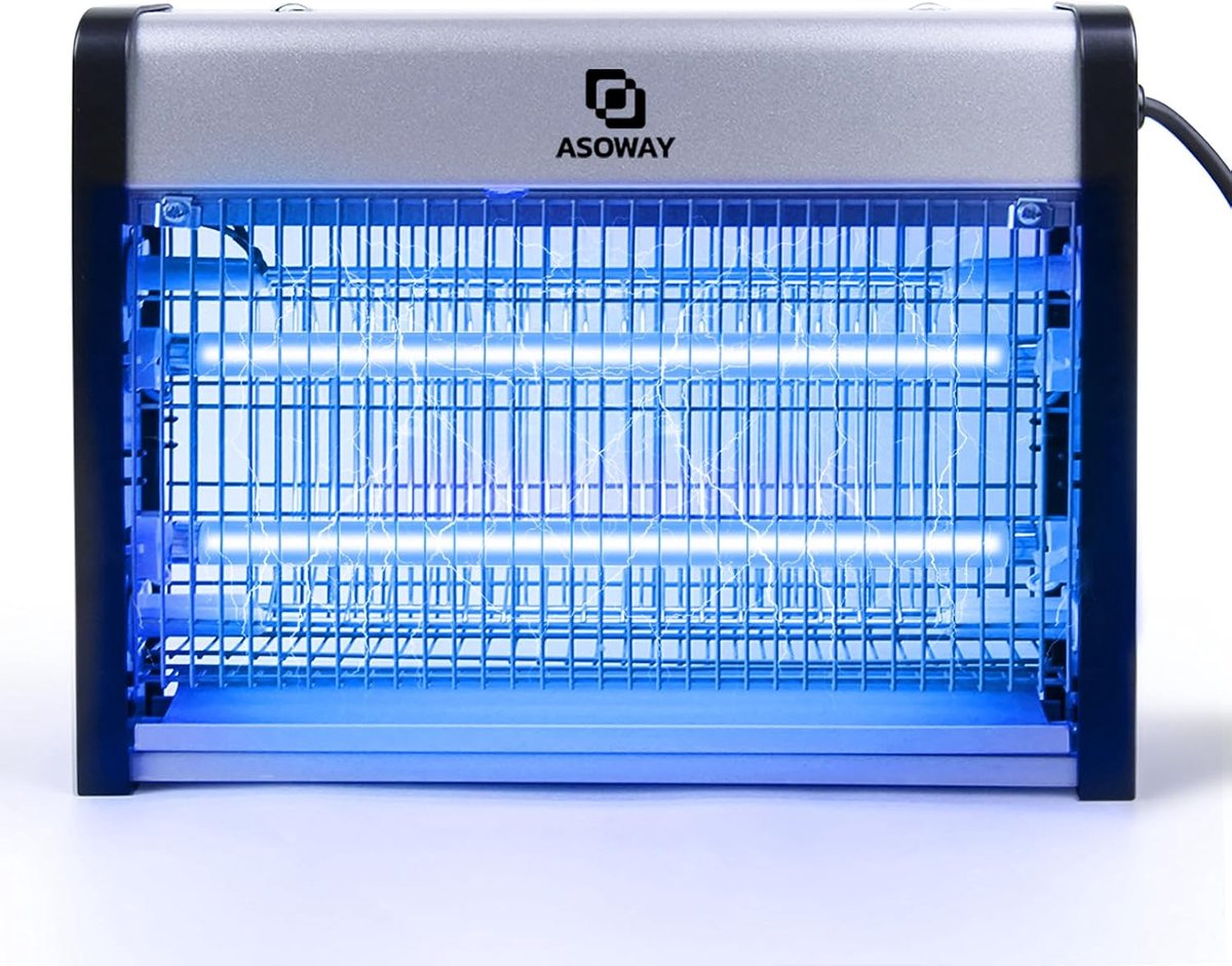 Insectendoder Elektrisch, vliegenval elektrische insectenval muggenlamp met UV-licht, effectief voor 80㎡ binnen - ShopVlot