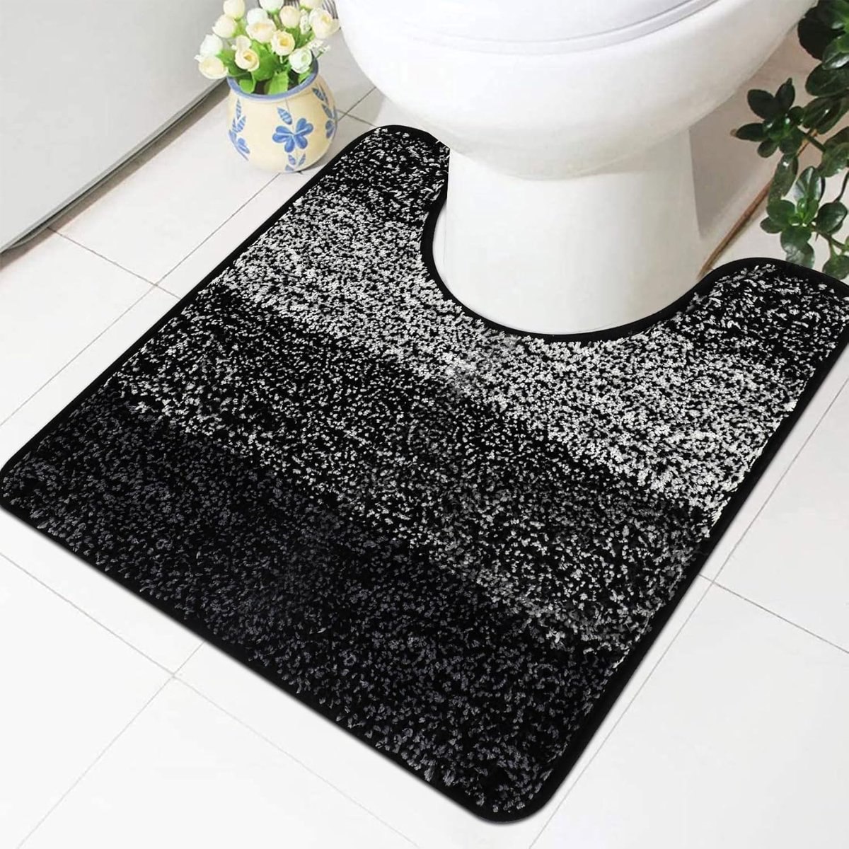 Famibay Toilet Sokkelmat Alleen WC Toilettapijt Antislip Super Absorbent U-vorm Badmat Microfiber Zacht Wasbaar - ShopVlot