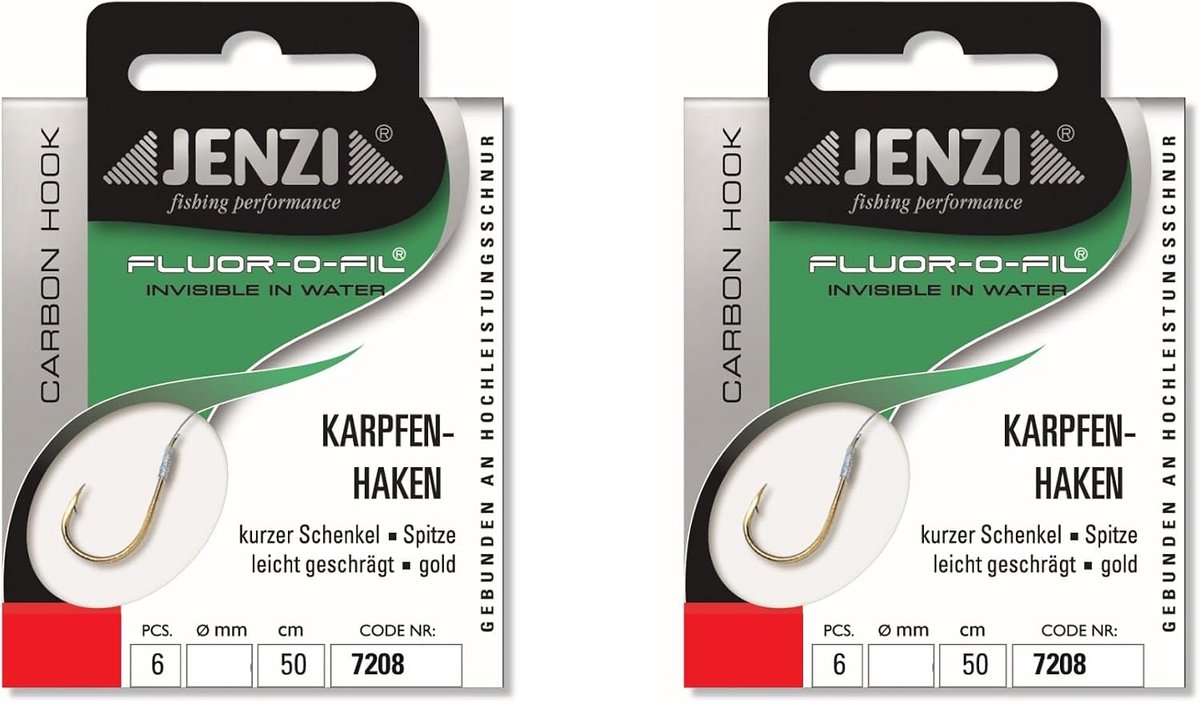 Carphaken set 12 stuks - maat 2, 4, 6, 8 - fluorocarbon - perfect voor karpervissen - ShopVlot