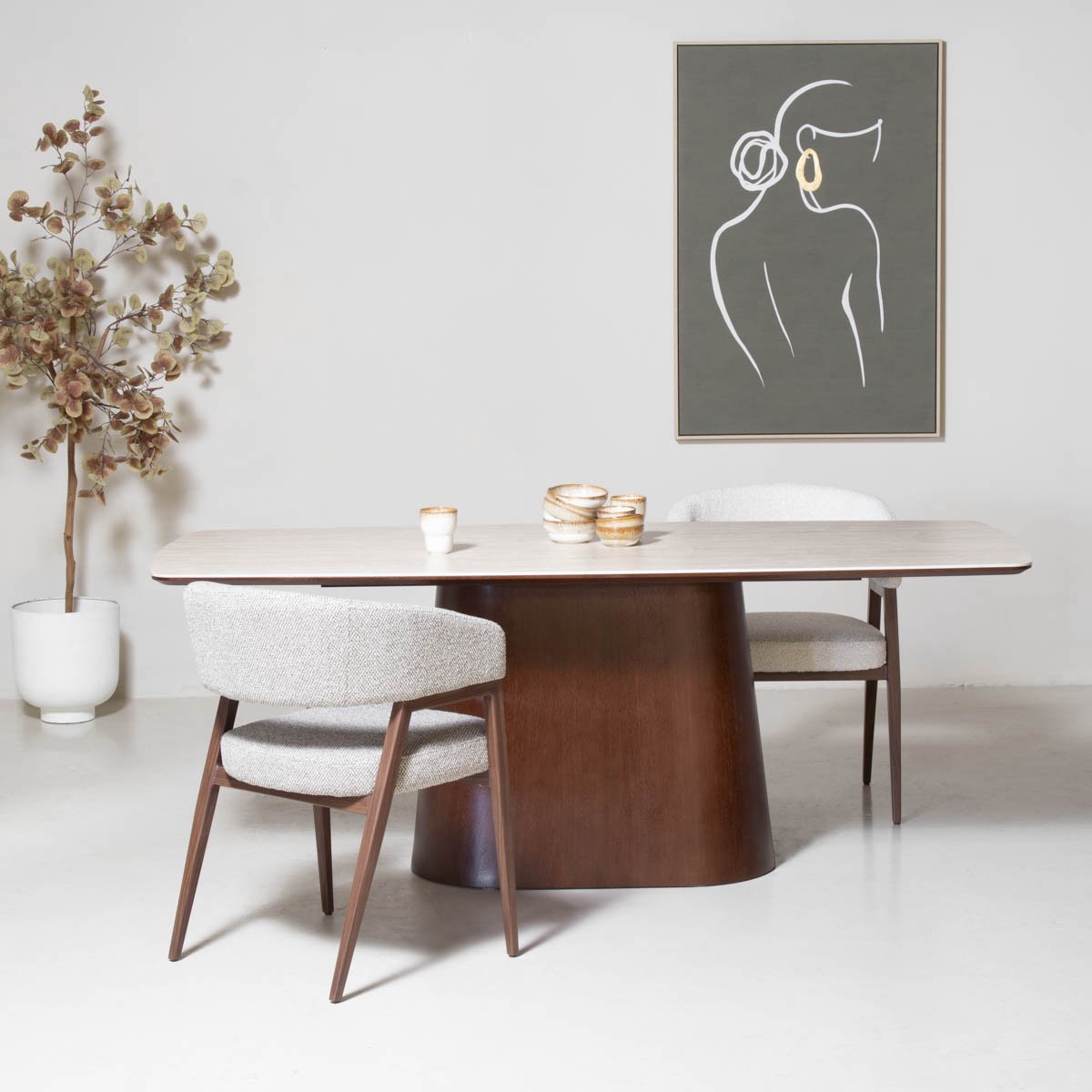 Giga Meubel Eettafel Thomas - Rechthoek Walnoot/Keramiek - 200x90x76cm