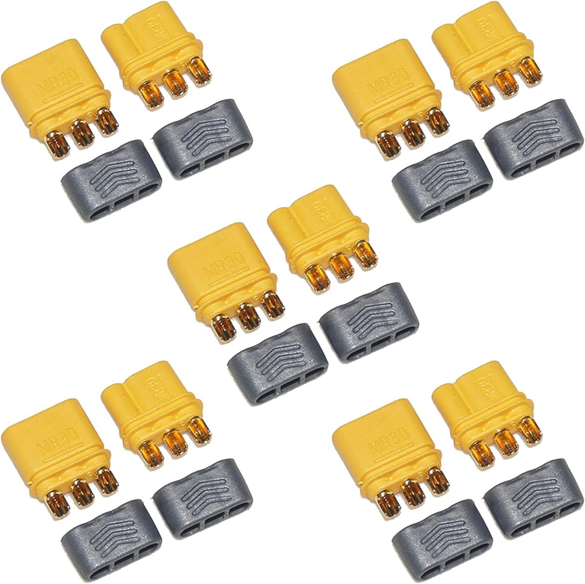 5 Pairs MR30 Connector Male Female Adapter Plugs with Housing for DIY Battery Car RC Aircraft - ShopVlot