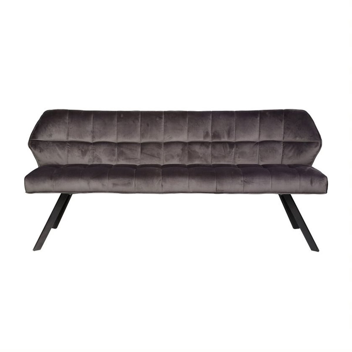 Giga Meubel Eetkamerbank Raster - Antraciet Velvet - 180x59x84cm