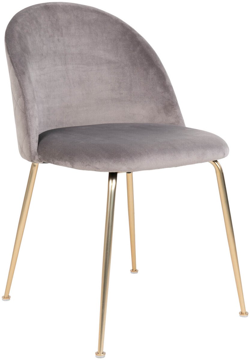 Eetkamerstoel Velvet Grijs - Draaggewicht 120kg - 52x51x78cm - Set van 2