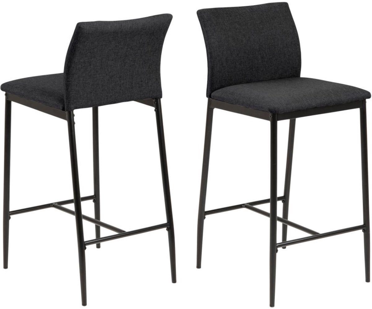 Giga Living Barstoel Grondal - Grijs Stof - Zithoogte 67cm - Set van 2