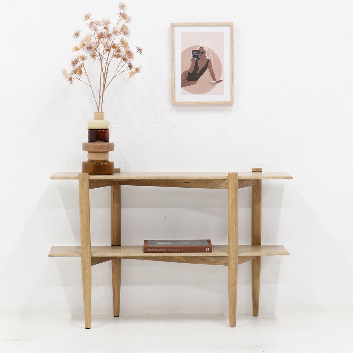 DÉJA Living Sidetable Aline - Travertin - Naturel - 120cm