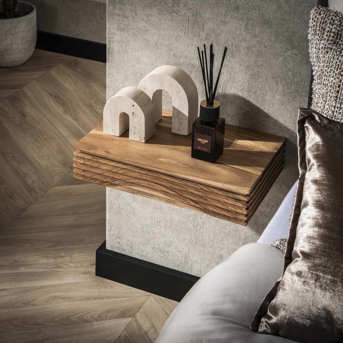 Giga Meubel Nachtkastje Layer L - Naturel - Set van 2 - 40x25x8cm