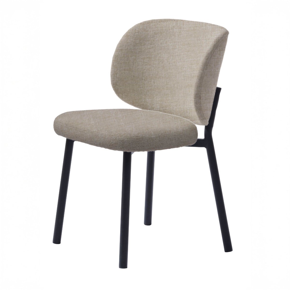 Giga Living Eetkamerstoel Swan - Beige Linnen - 49x52x81,5cm - Set van 2