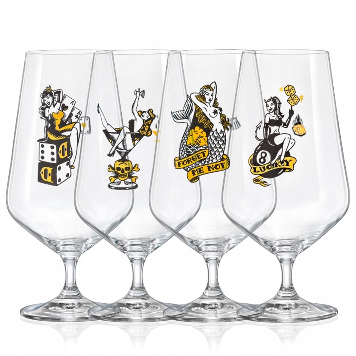 Bohemia Burlesque Bierglazen 540 ml - Set van 4