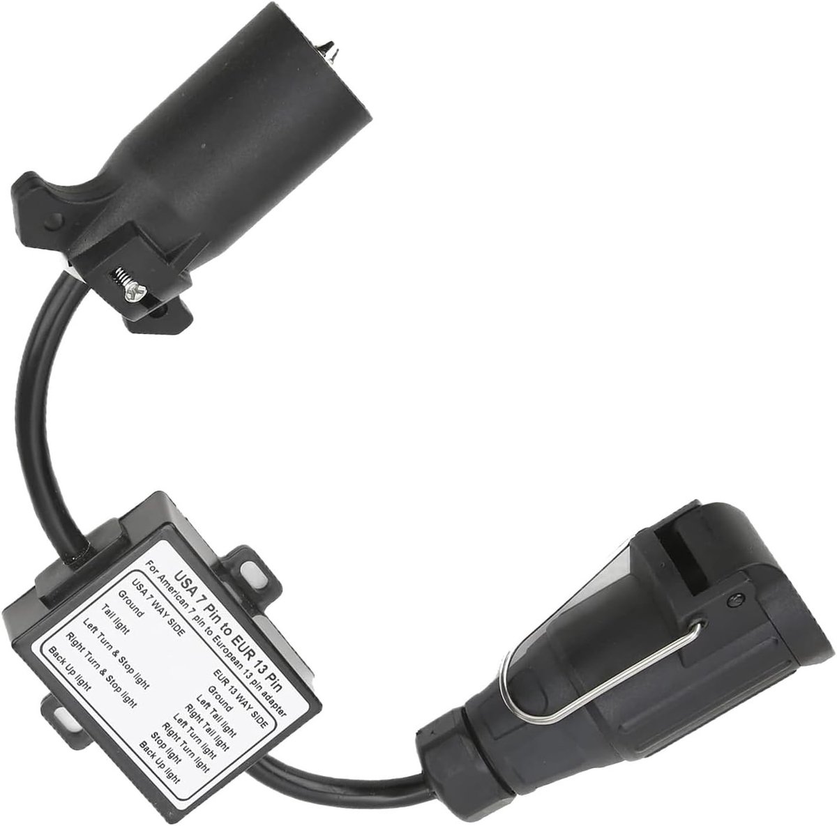 Aanhangeraansluiting - Zwart - 7-polige naar 13-polige adapter - Voor auto's en vrachtwagens