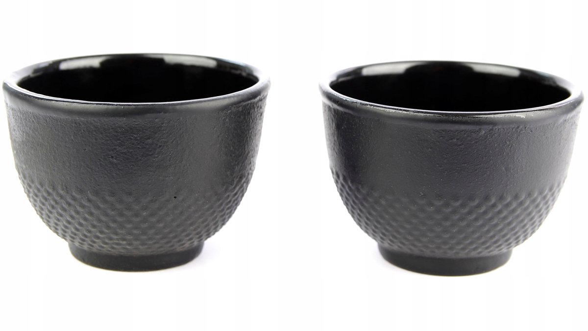 MPLCo One Zwarte theekopjes van gietijzer, 150 ml, set van 2
