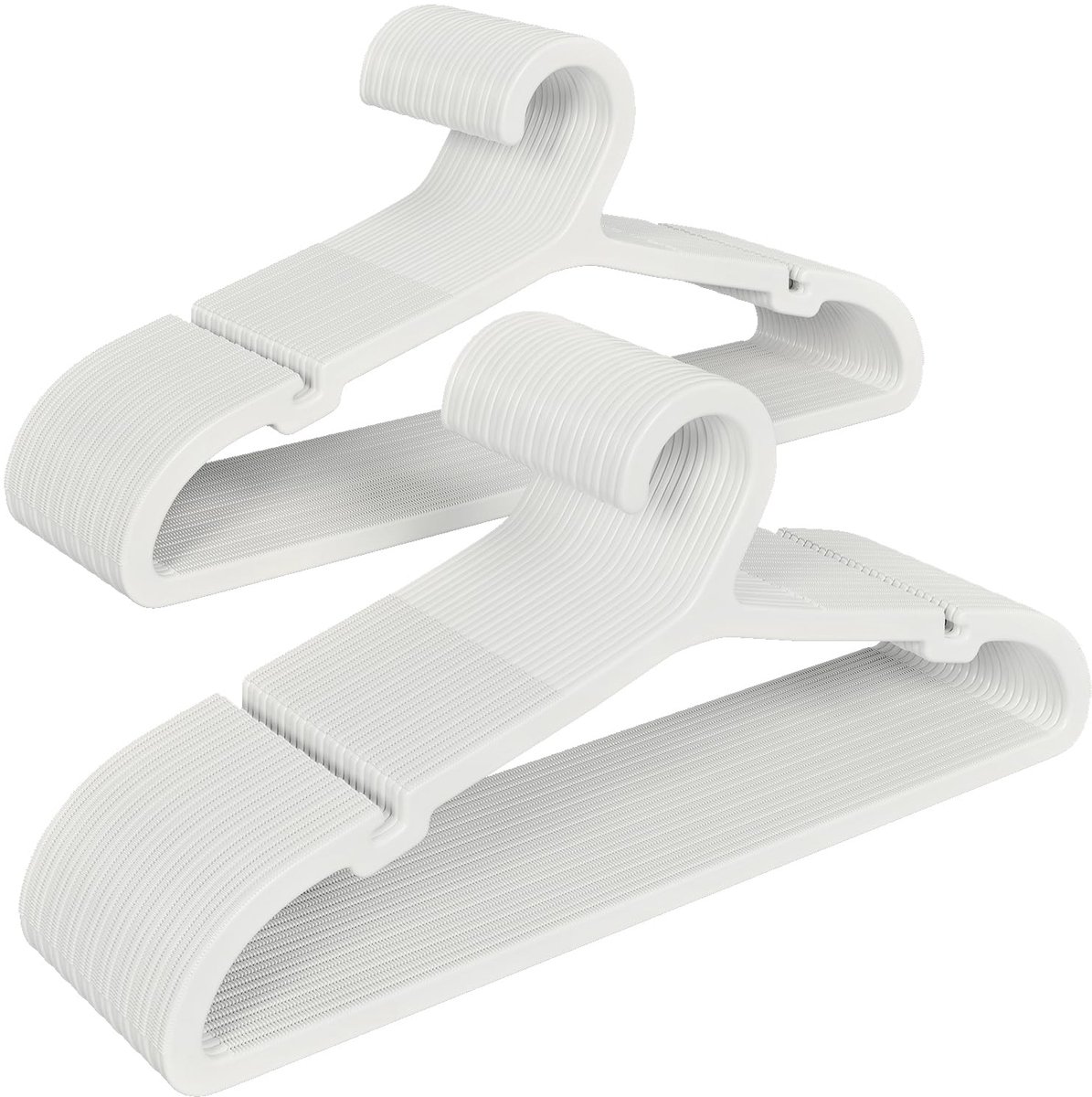 Kleerhangers 50 stuks - kunststof - antislip - ruimtebesparend voor jassen en jurken - ShopVlot