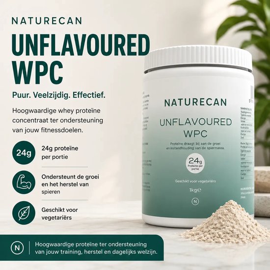Naturecan Whey Protein Poeder - Naturel - 1000 g - 22 g Eiwit per Portie — afbeelding 2