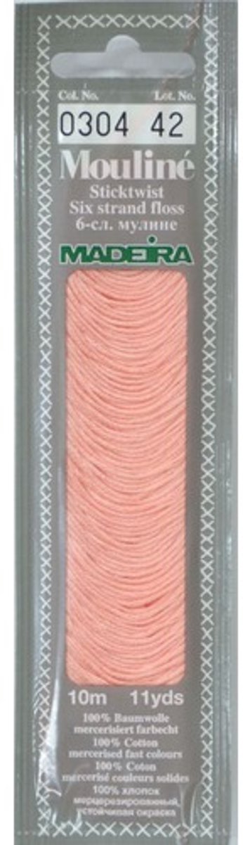 Borduurgaren Madeira Mouline 10 meter 6 draads splijtgaren - roze huidskleur (304)