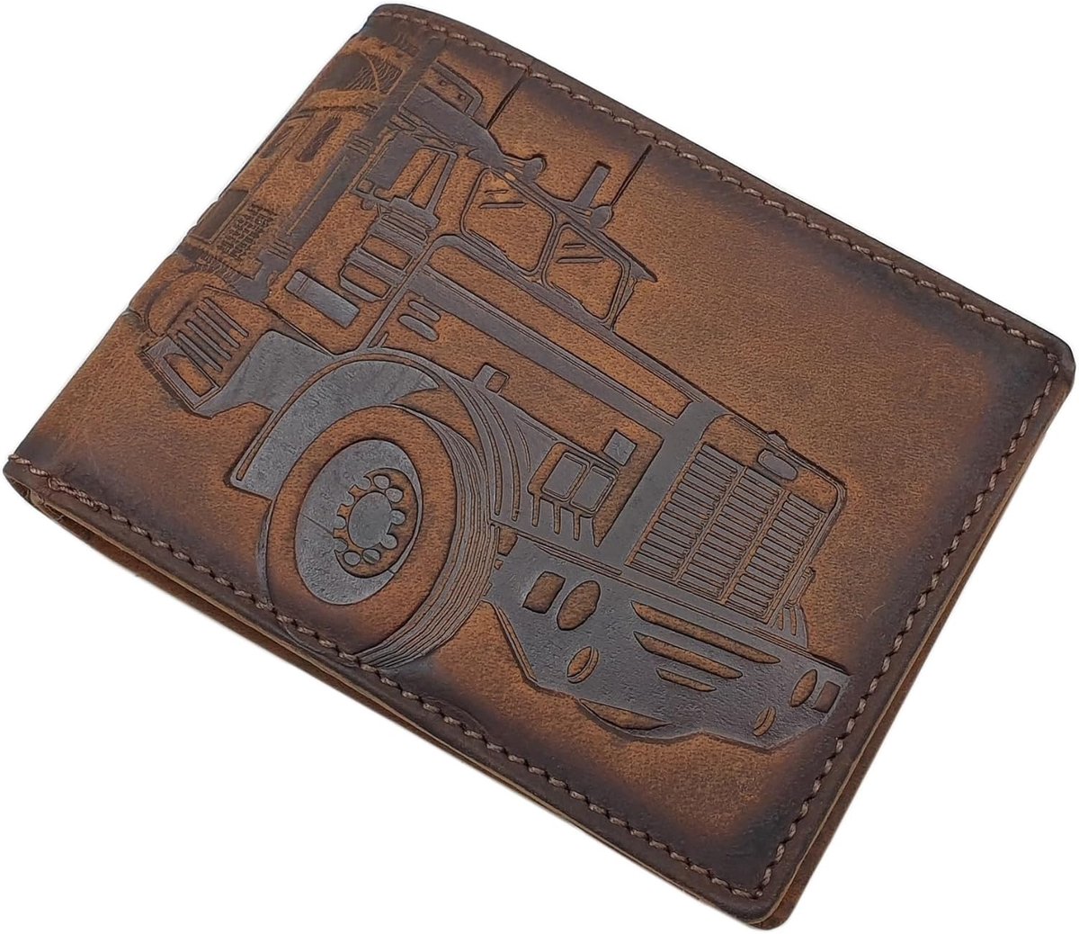 myledershop Genuine Full Buffalo Wallet / Wallet / Wallet / Wallet / Wallet / Wallet in Landscape Format with Truck - ShopVlot