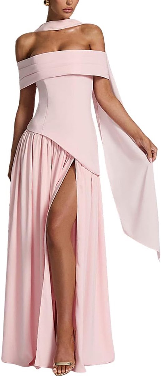 Women's Long Dress, Elegant Maxi Dress, Off-the-Shoulder Sexy Backless, Split Evening Dress, Bodycon for Party - ShopVlot