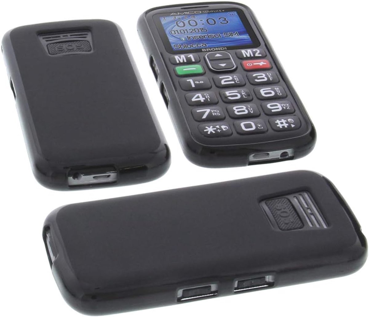 Case Compatible with Brondi Amico Semplice Rubber TPU Protection Mobile Phone Case Black - ShopVlot
