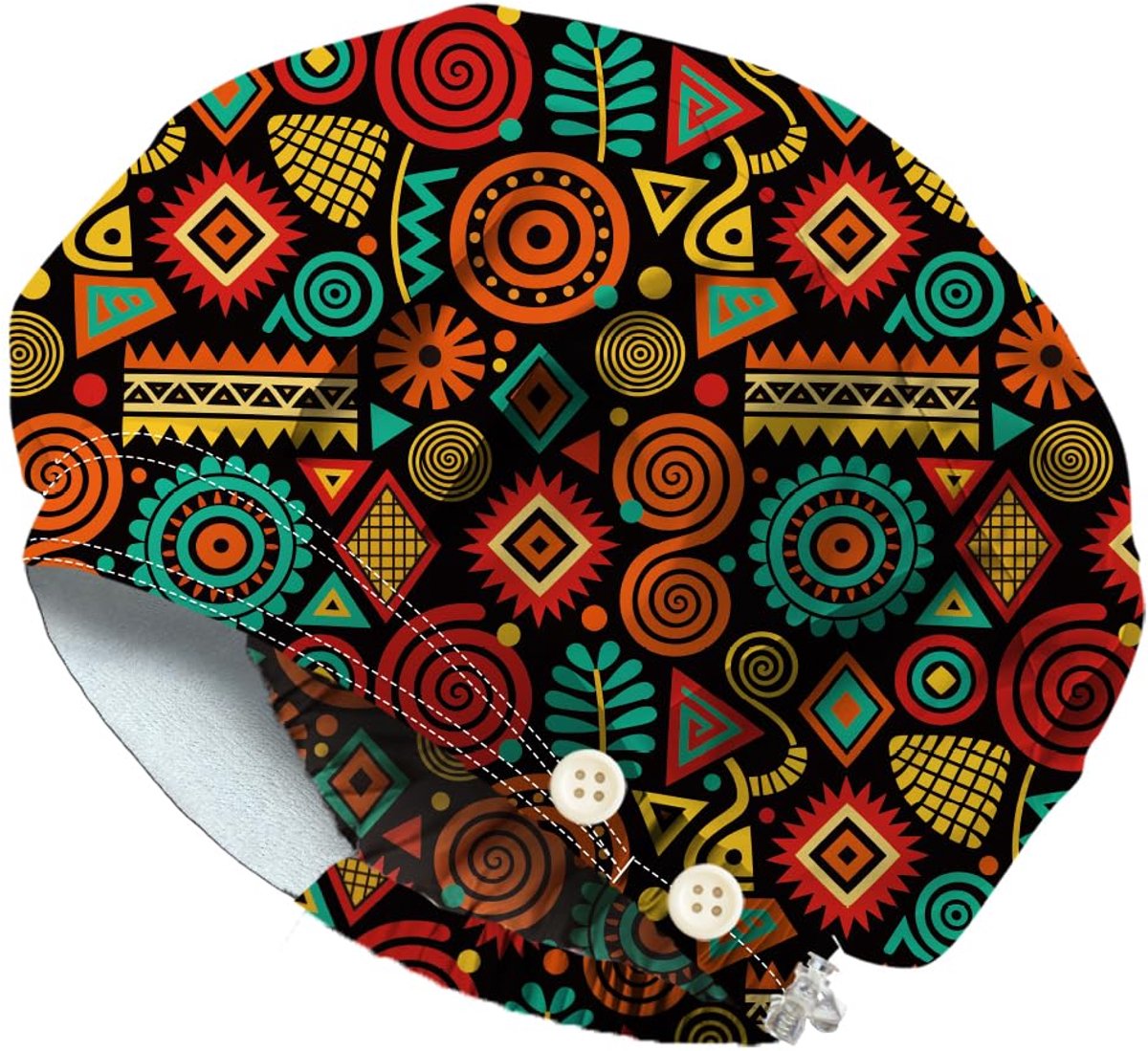 Stam Totem schrobcaps katoen verpleegster schrobhoed kleurrijk geometrisch verstelbaar chirurgische caps unisex - ShopVlot