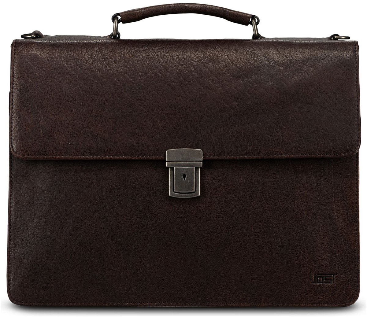 JOST aktetas business tas met laptopvak Glasgow Briefcase 2C Brown donkerbruin
