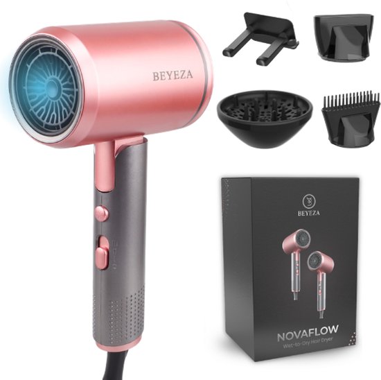 Beyeza Föhn met diffuser - Krullen - Haardroger met Borstel - Beyeza - €42,95