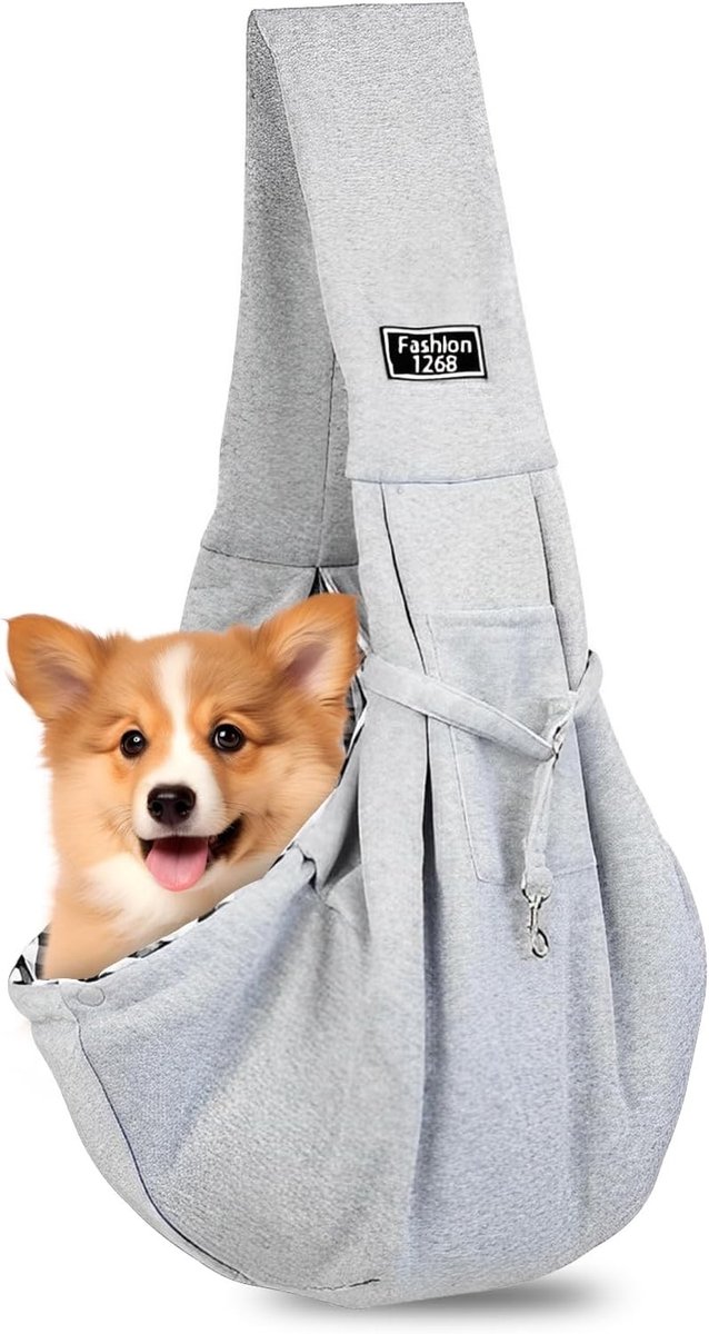 Draagdoek voor Honden - Grijs - 80 x 60 cm - Katoen - Voor Kleine Honden en Katten