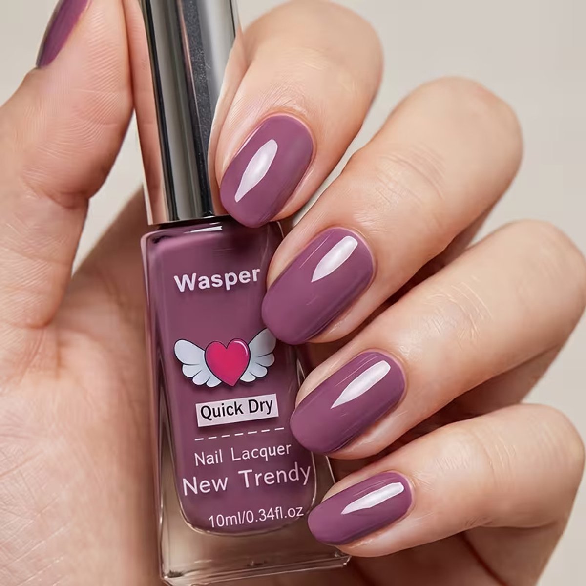 Lacquer Nail Polish Meet Me at Twilight – Mauve Paarse Nagellak 10 ml met Glanzende Finish