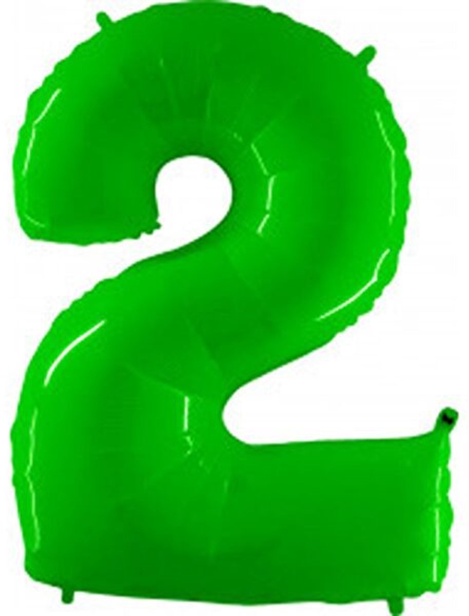 XXL Reuze Cijferballon 2 (Folieballon) GROEN ** Grabo PRO, Superieure Kwaliteit Made in Italy