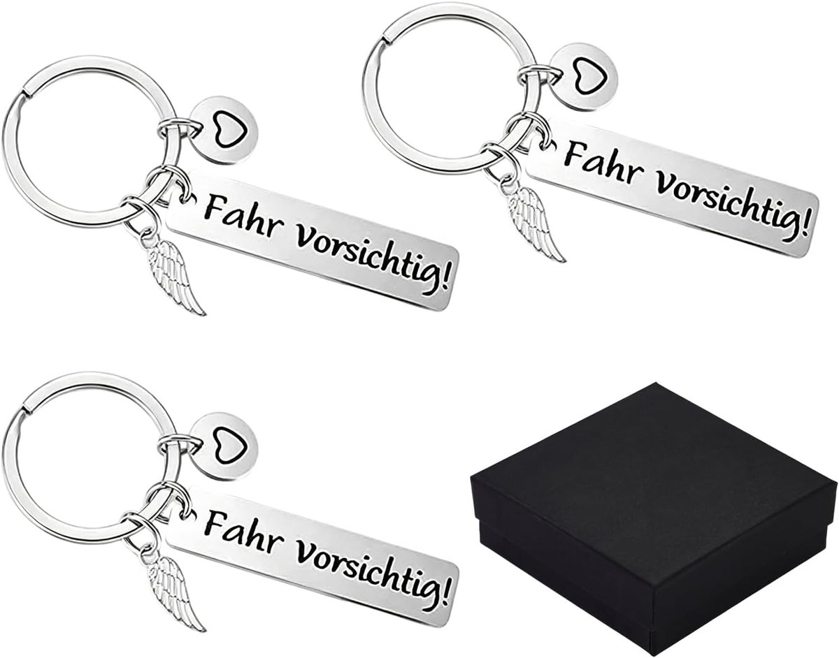 3 Stuks Gelukssleutelhanger Voor Autorijden, 1 Stuks Geschenkdoos, Beschermengel Autosleutelhanger, Geschikt Voor - ShopVlot