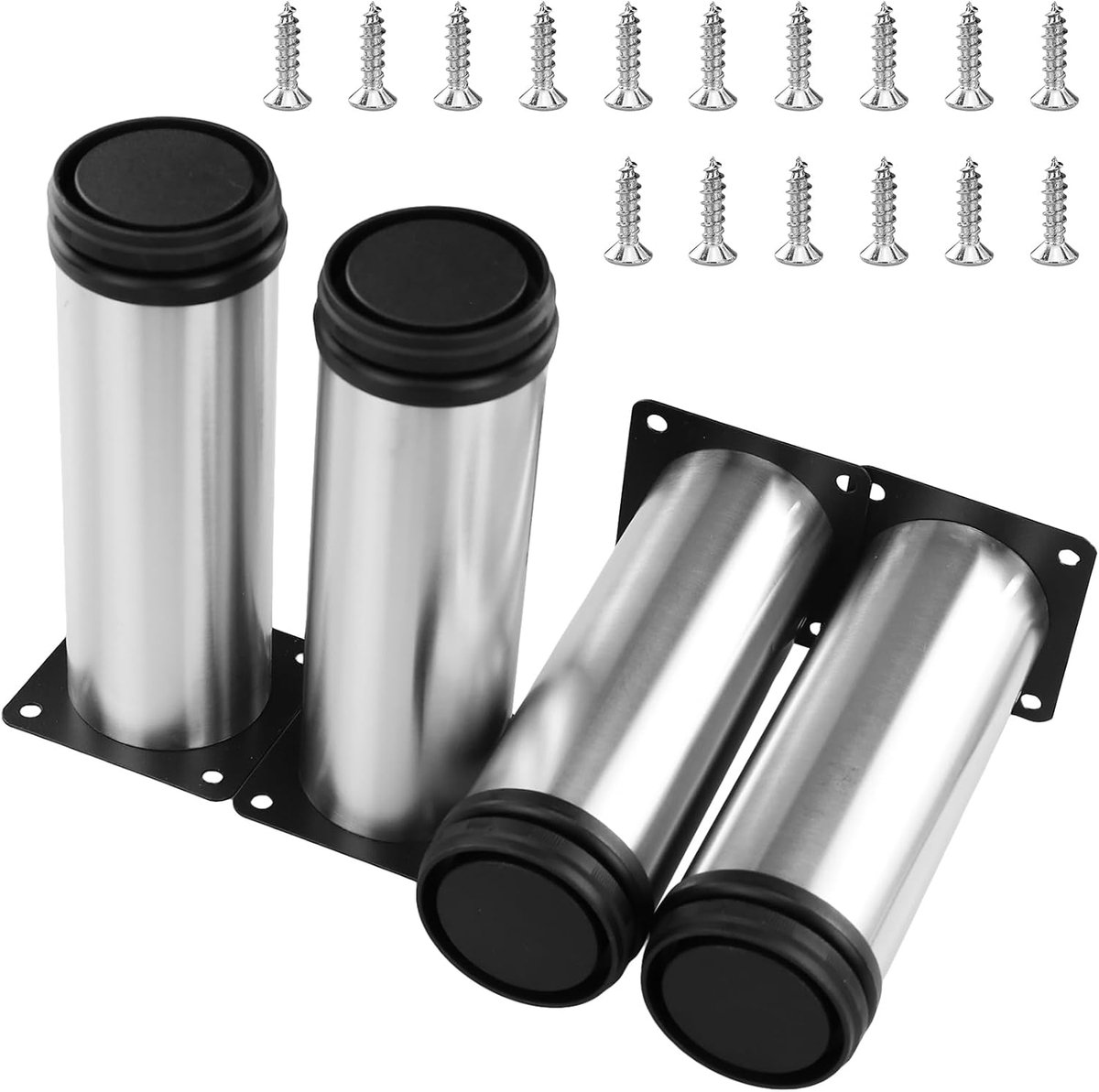 4 pieces adjustable furniture legs with screws, 50 x 150 mm table legs, furniture legs are made of iron sheets and - ShopVlot