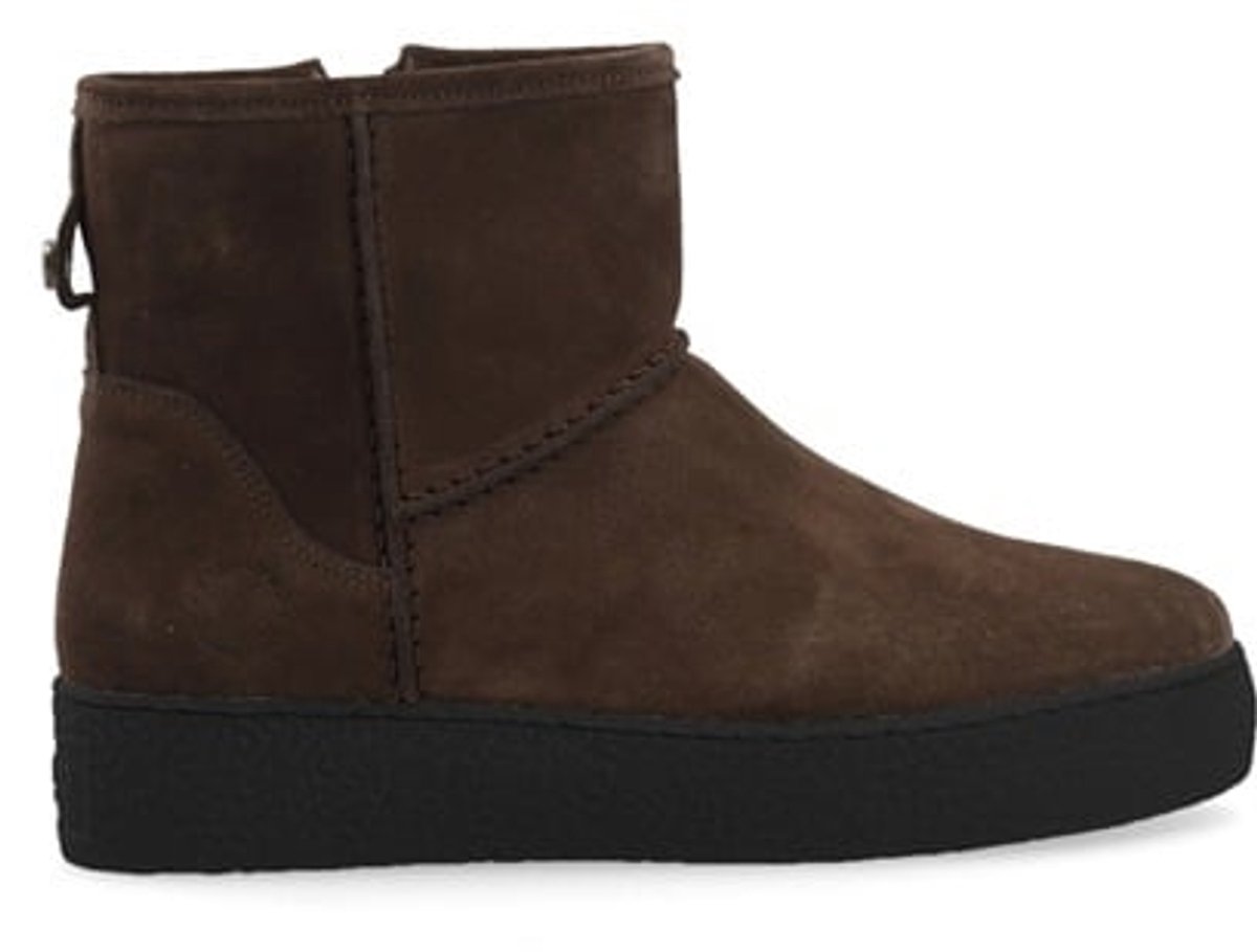 Ca Shott dames halfhoge boots wollen voering bruin suède