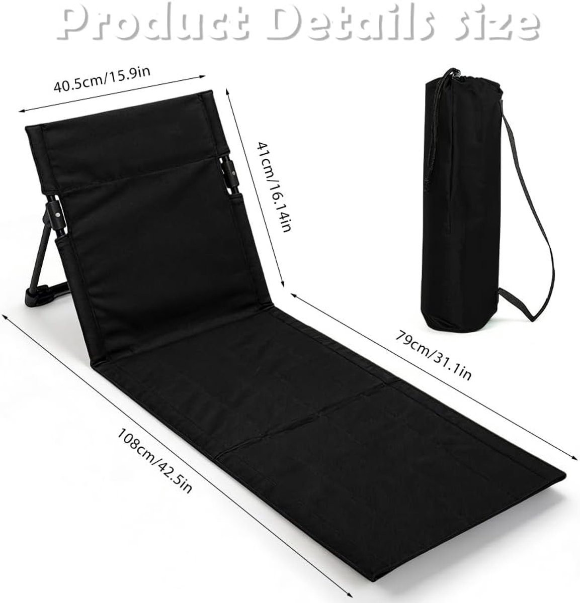 Outdoor Seat Cushion, Beach Folding Chair, Beach Chair Cushion with Backrest, Folded Seat Cushion, Floor Chair - ShopVlot
