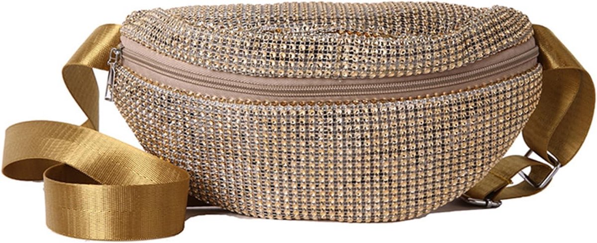 Crossbody Bum Bag Rhinestone Waist Bag Women's Shoulder Bag Chest Bag Shiny Shoulder Bag Belly Bag Adjustable Belt - ShopVlot