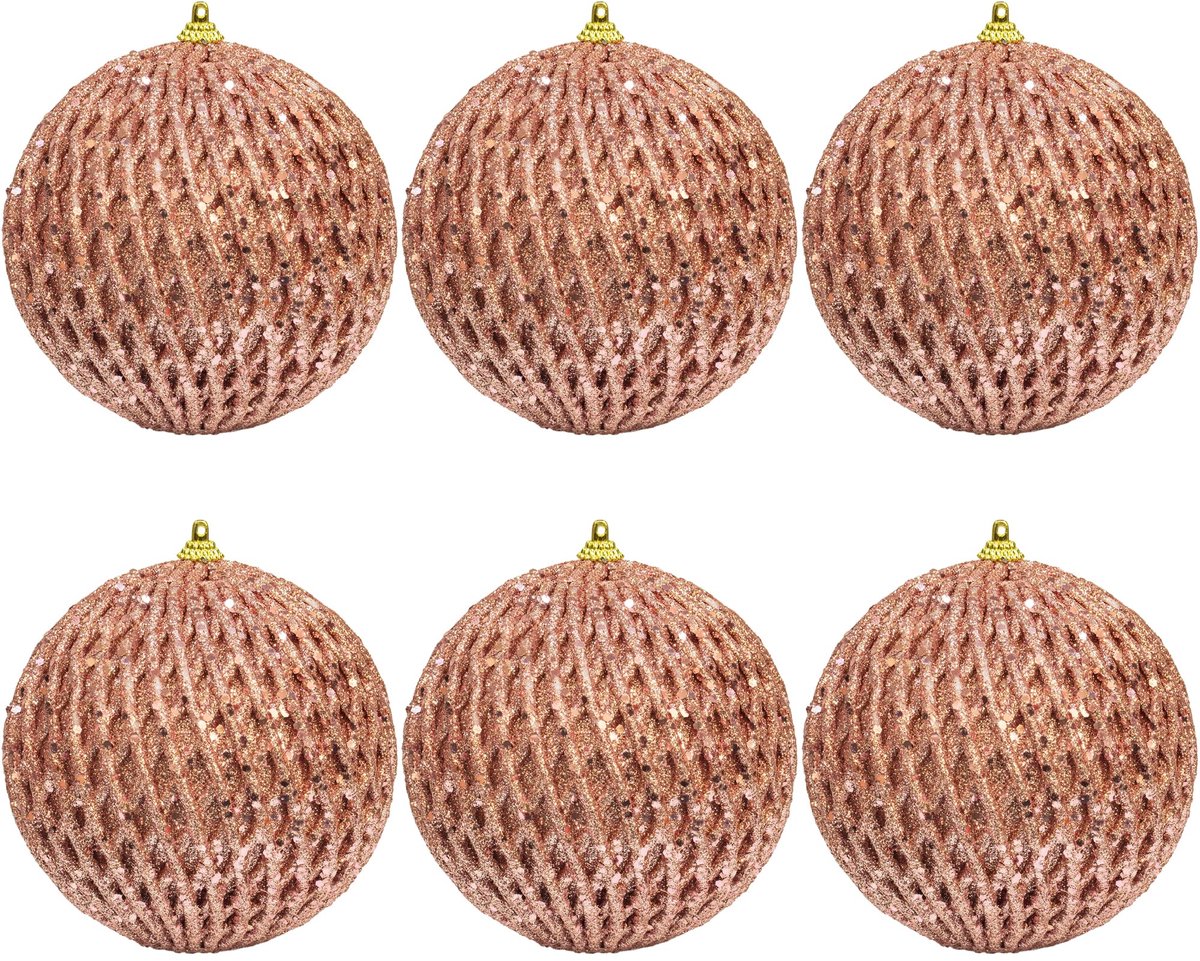 6 stuks onbreekbare kerstballen, set in hoogglans, vintage stijl, kerstballen, kerstboomversiering, kerstdecoratie - ShopVlot