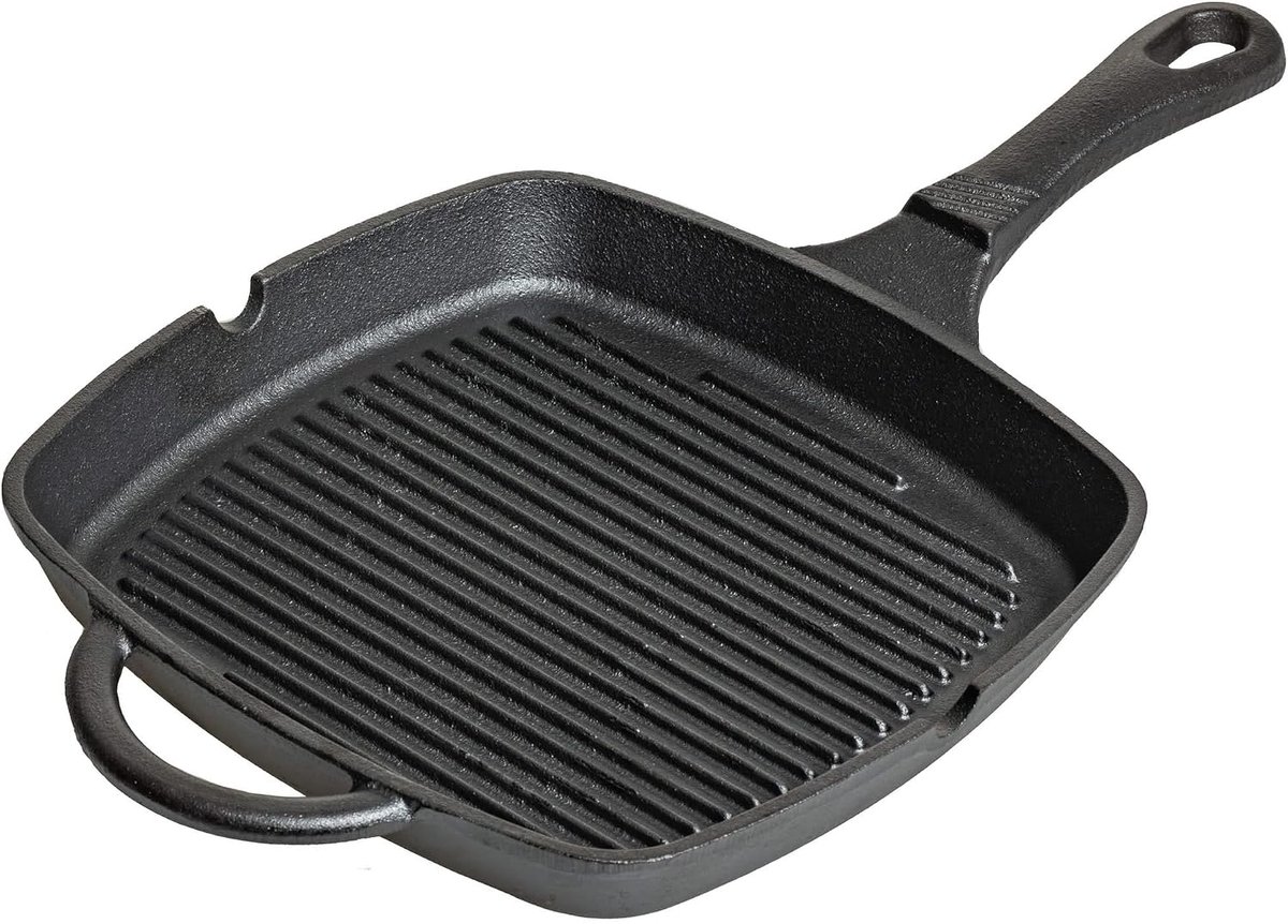 Blackwell Grill pan - 23 cm - Cast iron - Black - Square - Suitable for all hobs, including induction, grill and oven - ShopVlot