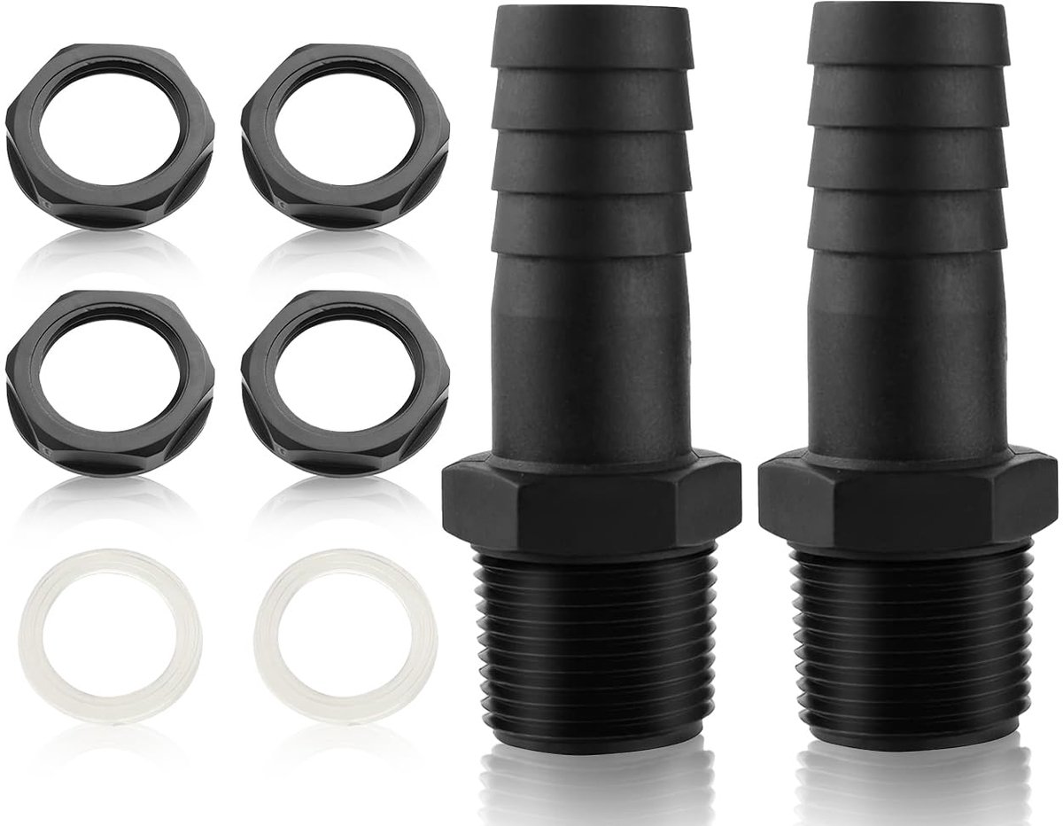 2 Stuks Tankdoorvoer 1 Inch voor Regentonnen en Watertanks